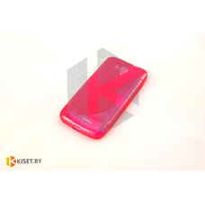 Силиконовый чехол Experts ZTE Grand Era (V985), малиновый с волной