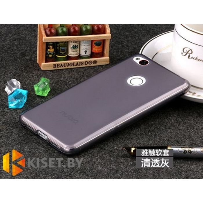Силиконовый чехол матовый для ZTE Nubia Z11 Mini, серый