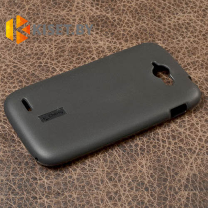 Силиконовый чехол Cherry с защитной пленкой для ZTE Blade Q mini, черный