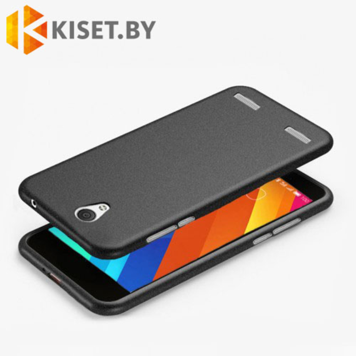 Силиконовый чехол матовый для ZTE Blade A520, черный