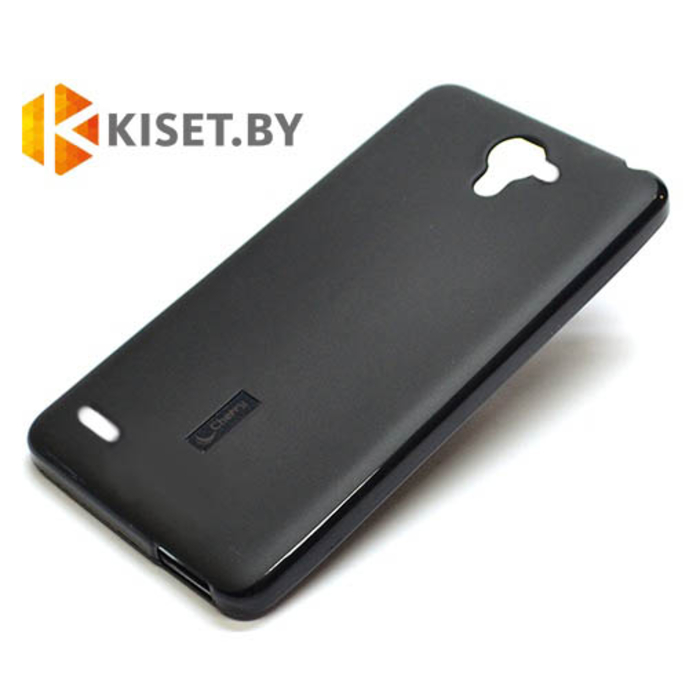 Силиконовый чехол Cherry с защитной пленкой для ZTE Blade Q, черный