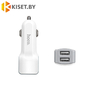 Автомобильное зарядное устройство HOCO Z23 2USB 2.4A с кабелем microUSB белое