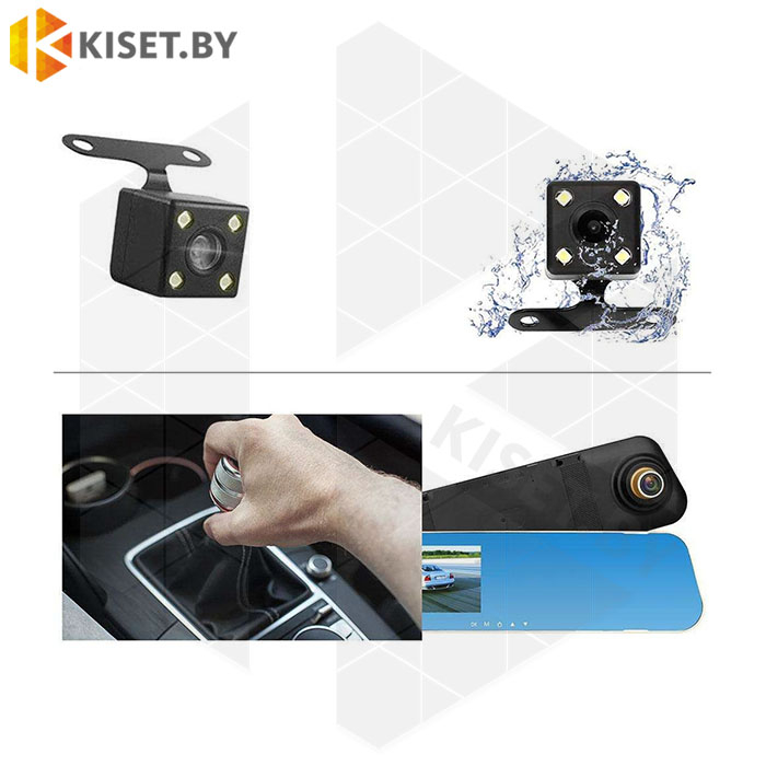 Зеркало заднего вида с автомобильным видеорегистратором Longlife Car DVR Vehicle BlackBox BL-47 с парковочной камерой