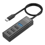 USB-хаб конвертер HOCO HB25 Type-C - USB3.0 / USB2.0*3 черный