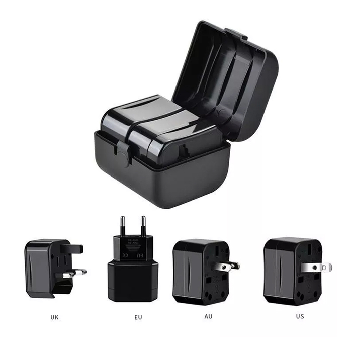 Универсальный сетевой переходник HOCO AC1 TravelKit черный
