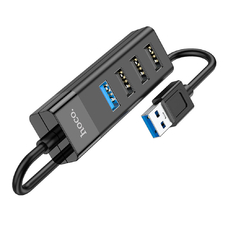 USB-хаб конвертер HOCO HB25 USB-A - USB3.0 / USB2.0*3 черный
