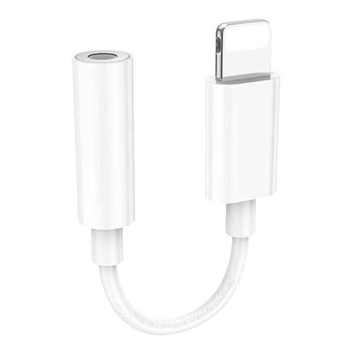 Адаптер HOCO LS34 AUX Lightning - 3.5mm 0.12m белый