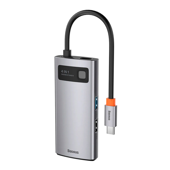 USB-хаб Baseus CAHUB-CY0G Type-C  HDMI*1+USB3.0*1+USB2.0+PD*1 серый