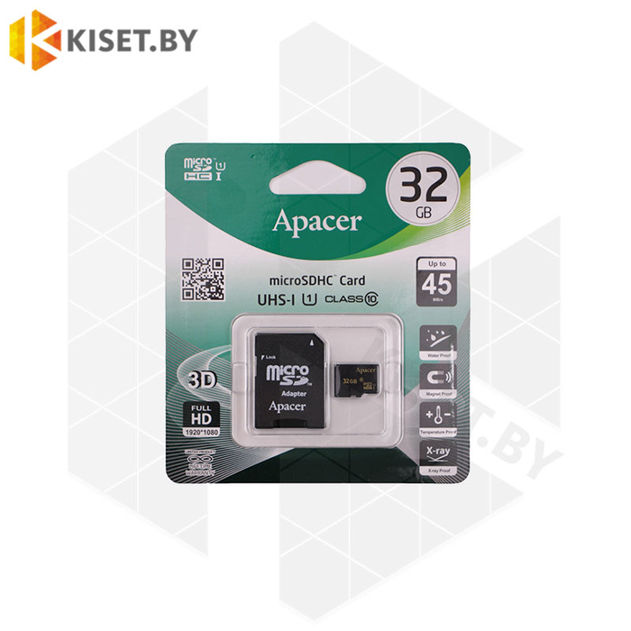 Карта памяти Apacer microSDHC UHS-I (Class 10) 32Gb (AP32GMCSH10U1-R)