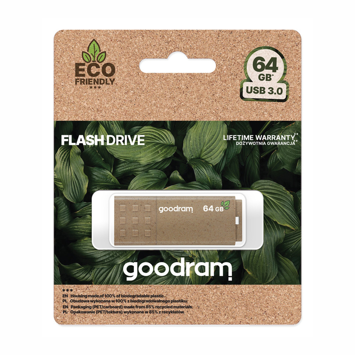 Флешка USB 3.0 Flash GOODRAM UME3 ECO Friendly 64GB коричневый