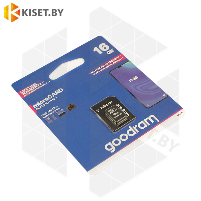 Карта памяти GOODRAM microSDHC 16Gb Class10 UHS I + ADAPTER