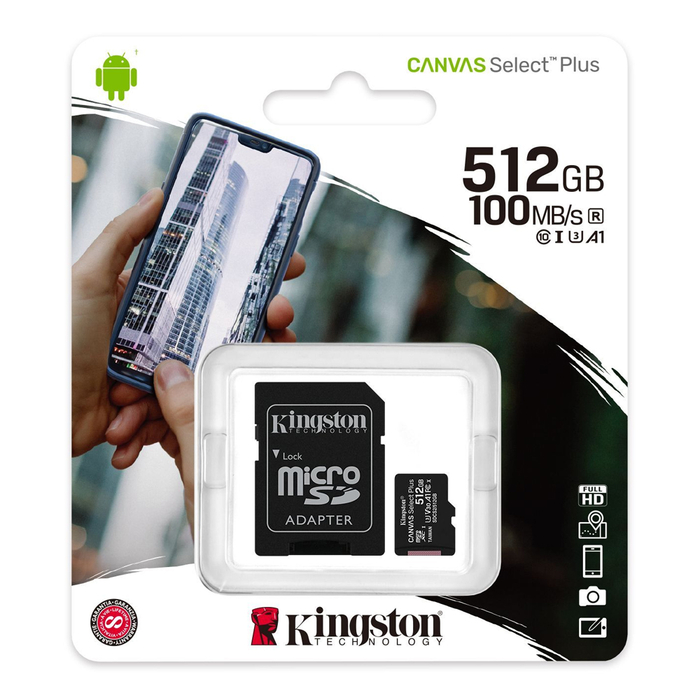 Карта памяти Kingston Canvas Select Plus microSDHC 512Gb (SDCS2/512GB)