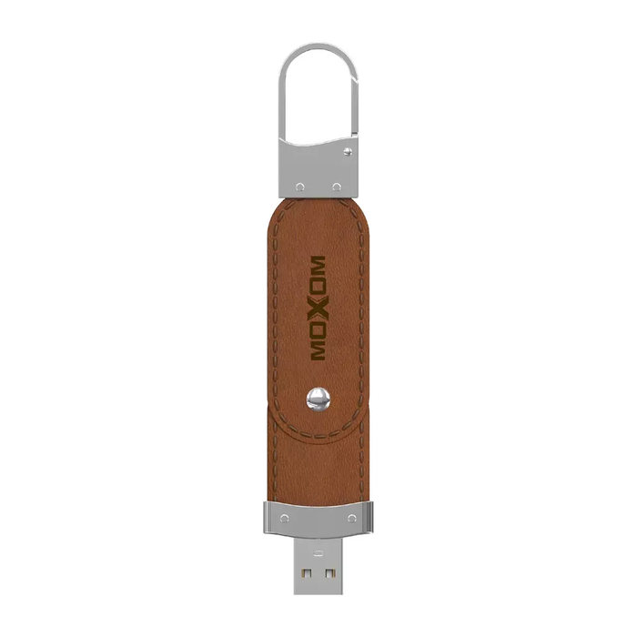 Флешка-брелок кожа USB 3.0 Flash MOXOM MX-FD03 16GB коричневый