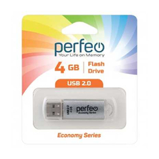 Флешка USB Flash Perfeo PF-E01N004ES 4GB USB2.0 серебристый