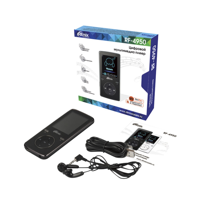 Плеер MP3 Ritmix RF-4950 8GB черный