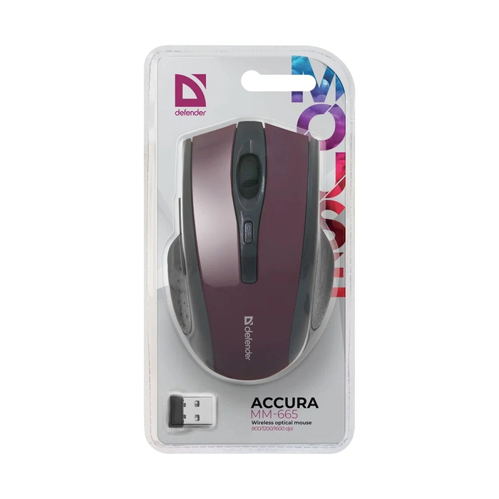 Мышь беспроводная Defender Accura MM-665 800-1600dpi 6 кнопок красный
