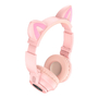 Беспроводные bluetooth наушники BOROFONE BO18 розовый котячьи ушки с подсветкой