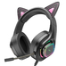 Игровые гарнитурные наушники HOCO W107 черно-фиолетовый с подсветкой