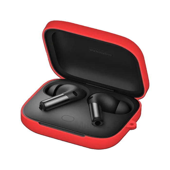 Силиконовый чехол KST Pods для наушников OnePlus Buds Pro 2 красный с карабином