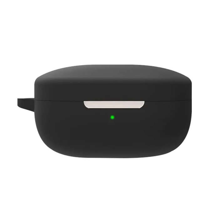 Силиконовый чехол KST Pods для наушников QCY T13 черный с карабином