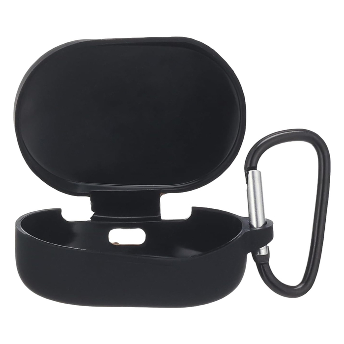 Силиконовый чехол KST Pods для наушников Xiaomi Redmi AirDots 3 / EarBuds Basic 2S черный с карабином