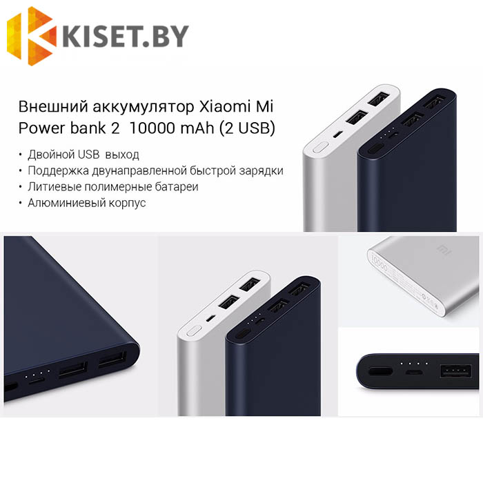 Портативное зарядное устройство Xiaomi Mi Power Bank 2i 10000mAh (PLM09ZM) темно-синий