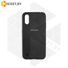Soft-touch бампер Silicone Cover для Samsung Galaxy A20S / A207 черный с закрытым низом