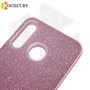 Силиконовый чехол Crystal Shine для Huawei P40 Lite E / Y7p / Honor 9C розовый