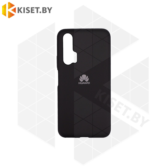 Soft-touch бампер Silicone Cover для Honor 20 Pro черный с закрытым низом