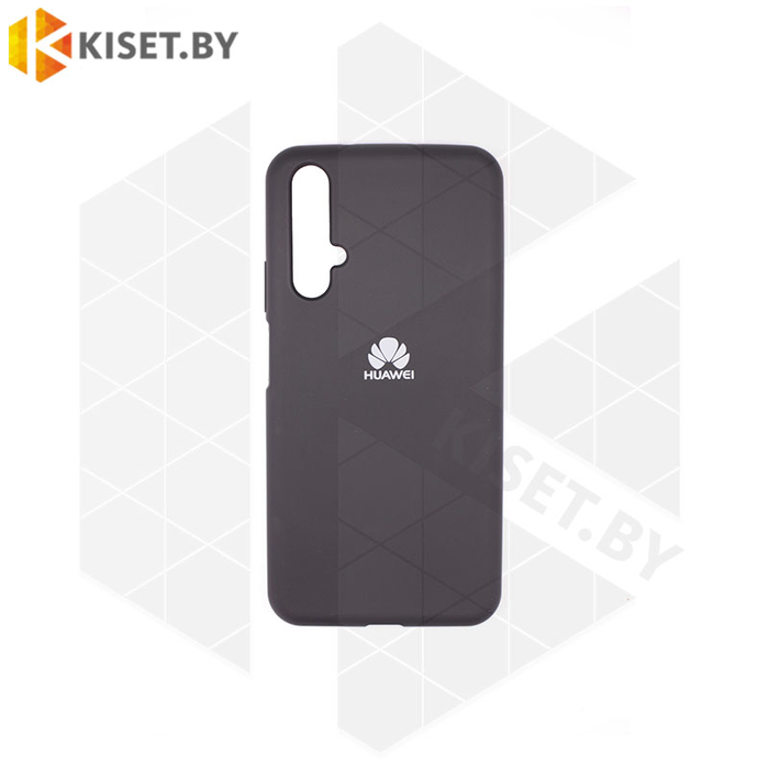 Soft-touch бампер Silicone Cover для Honor 20 черный с закрытым низом