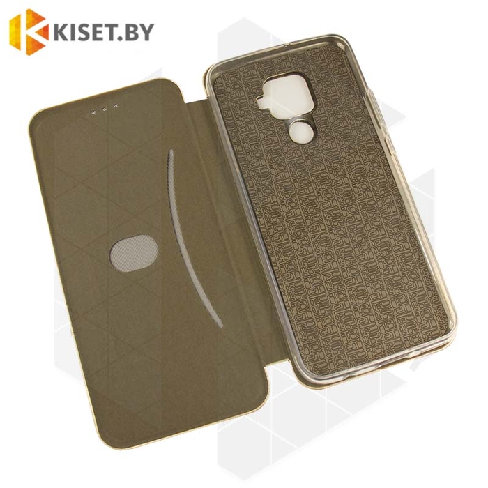 Чехол-книжка Book Case 3D с визитницей для Huawei Mate 30 Lite золотой