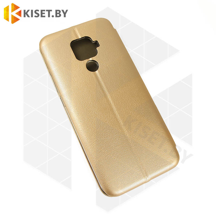 Чехол-книжка Book Case 3D с визитницей для Huawei Mate 30 Lite золотой