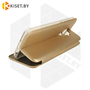 Чехол-книжка Book Case 3D с визитницей для Huawei Mate 30 Lite золотой