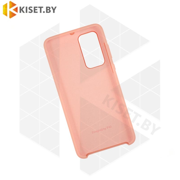 Soft-touch бампер Silicone Cover для Huawei P40 розовый