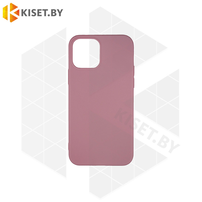 Силиконовый чехол матовый для iPhone 12 / 12 Pro розовый песок