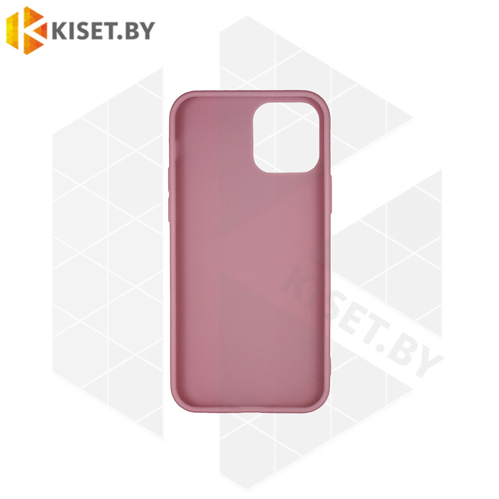 Силиконовый чехол матовый для iPhone 12 / 12 Pro розовый песок