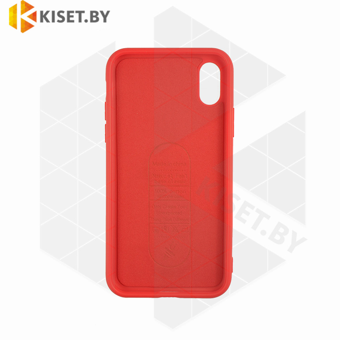 Силиконовый чехол Magnetic со встроенной пластиной для Apple iPhone X / Xs красный