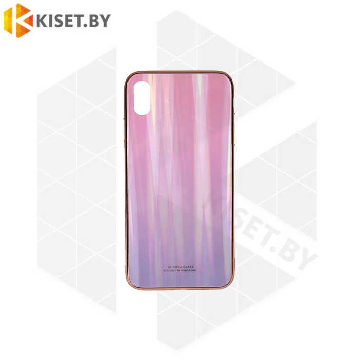 Чехол-бампер Aurora Glass для Apple iPhone Xs Max розовый