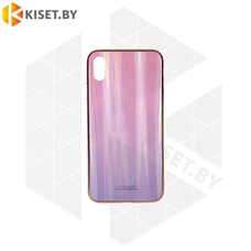 Чехол-бампер Aurora Glass для Apple iPhone Xs Max розовый