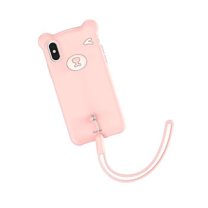 Чехол Baseus Bear Silicone WIAPIPH58-BE04 для iPhone X / XS розовый