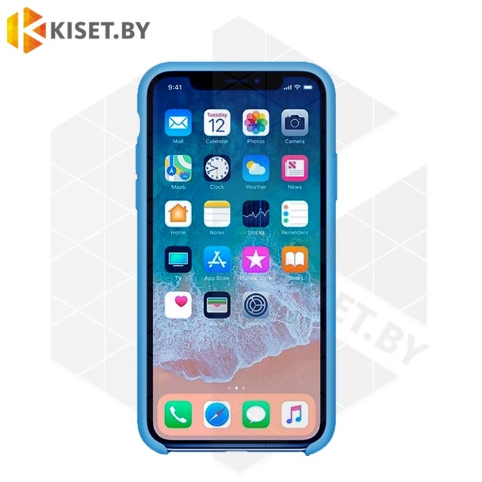 Бампер Silicone Case для iPhone Xs Max васильковый #53