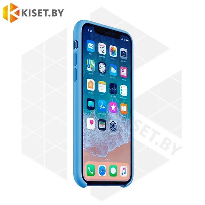 Бампер Silicone Case для iPhone Xs Max васильковый #53