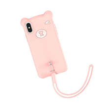 Чехол Baseus Bear Silicone WIAPIPH58-BE04 для iPhone X / XS розовый