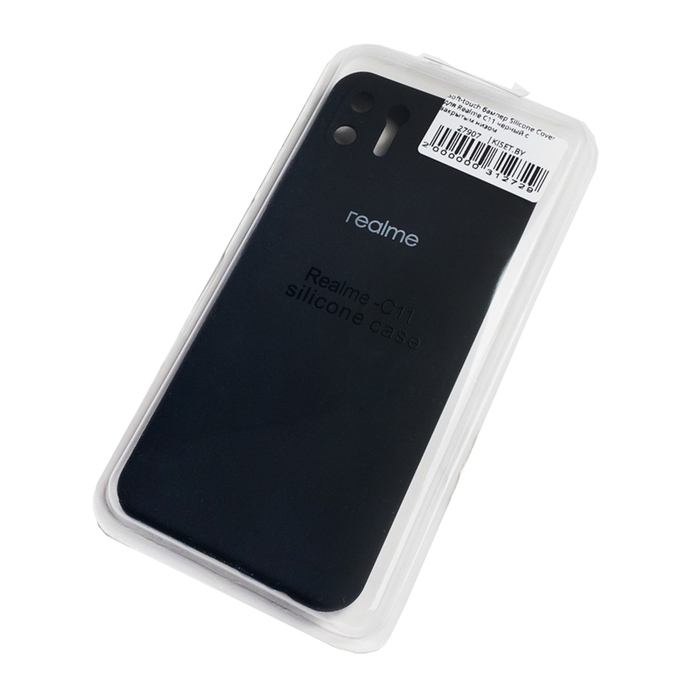 Soft-touch бампер Silicone Cover для Realme C11 черный с закрытым низом