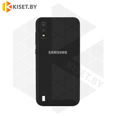 Soft-touch бампер KST Silicone Cover для Samsung Galaxy A01 (A015) 2020 черный с закрытым низом