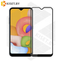 Защитное стекло полной проклейки Full glue для Samsung Galaxy A01 (A015) черное