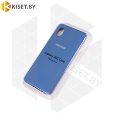 Soft-touch бампер Silicone Cover для Samsung Galaxy A01 Core / M01 Core синий с закрытым низом