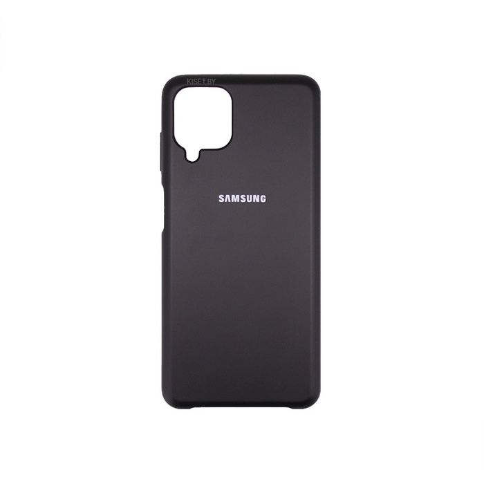 Soft-touch бампер Silicone Cover для Samsung Galaxy A12 / M12 / F12 черный