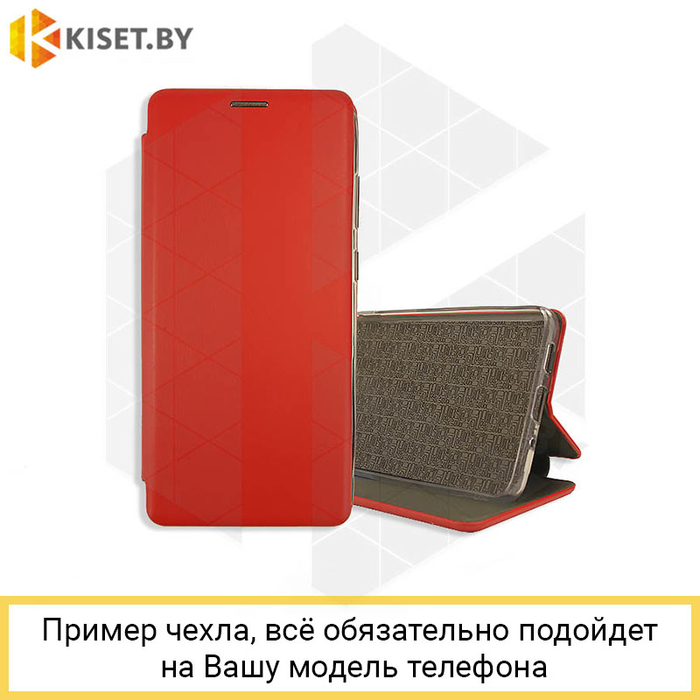 Чехол-книжка Book Case 3D с визитницей для Xiaomi Redmi Note 9 / Redmi 10X 4G красный