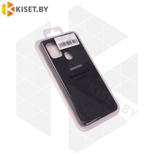 Soft-touch бампер Silicone Cover для Samsung Galaxy A21S / A217 черный с закрытым низом